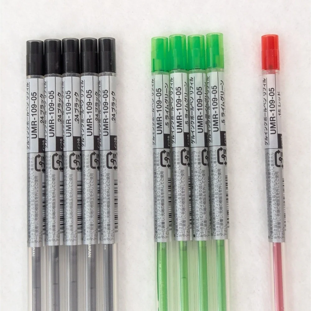 Uni Style Fit 0.5 mm Ballpoint Pen Ink Refill Variety (Lot of 18) UMR-109-05